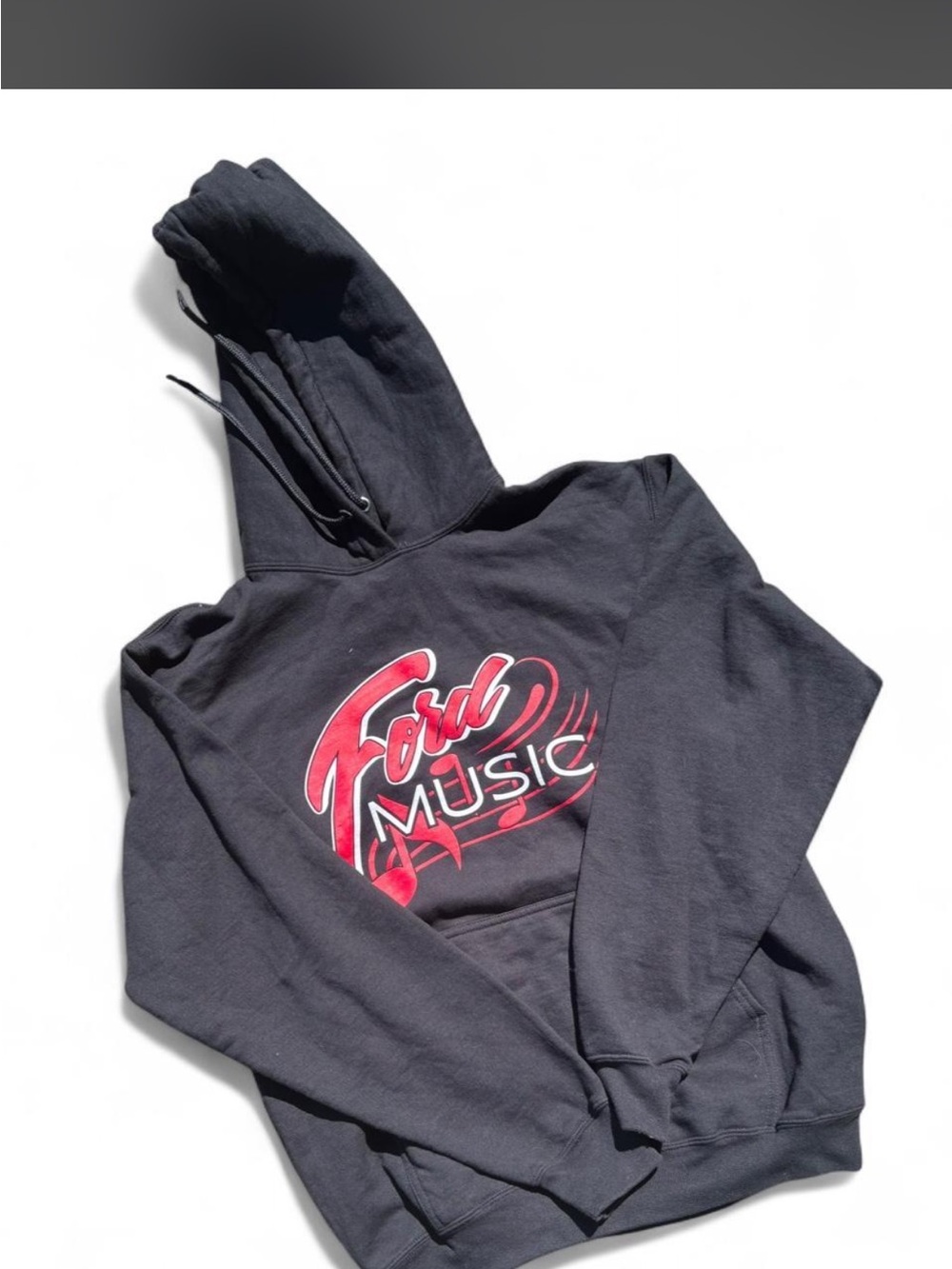 Ford Black Hoodie with Red Script Accent